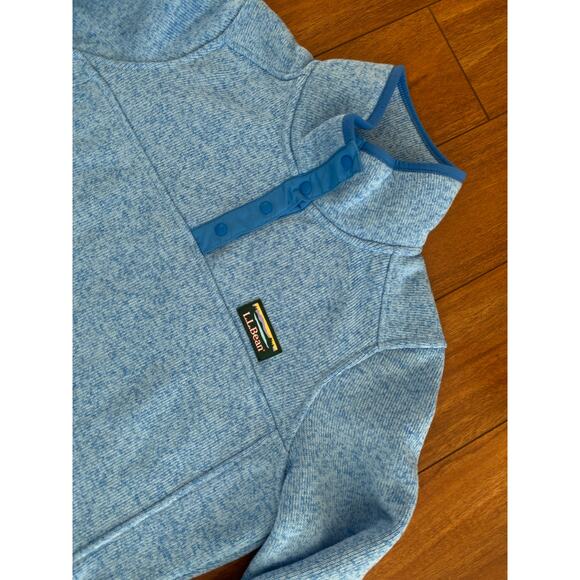 Women L.L. Bean Sweater Fleece Snap-T 1/4 button pullover top, XS-Petite - Picture 2 of 4